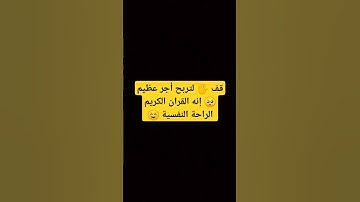 قف 🖐️ لتربح أجر عظيم 🥺 إنه القران الكريم الراحة النفسية ☺️ #قران_كريم #الله
