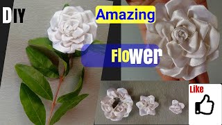 Amazing ribbon flower trick / easy rose making with Needle /ribbon flower crafts ideas