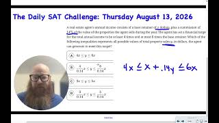 The Daily SAT Challenge Thursday August 13, 2026