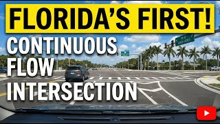 Driving through The First Continuous Flow Intersection in Florida - SR 82 - Lehigh Acres