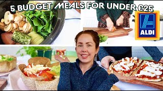 5 EASY BUDGET FAMILY MEALS FOR UNDER £25 | Aldi Groceries | Budget Healthy Family Meals 2024