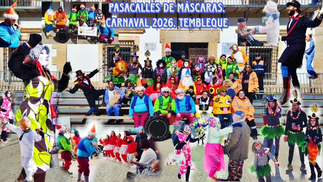 Pasacalles de Máscaras por la mañana. Carnaval 2026 en Tembleque. 14-2-2026