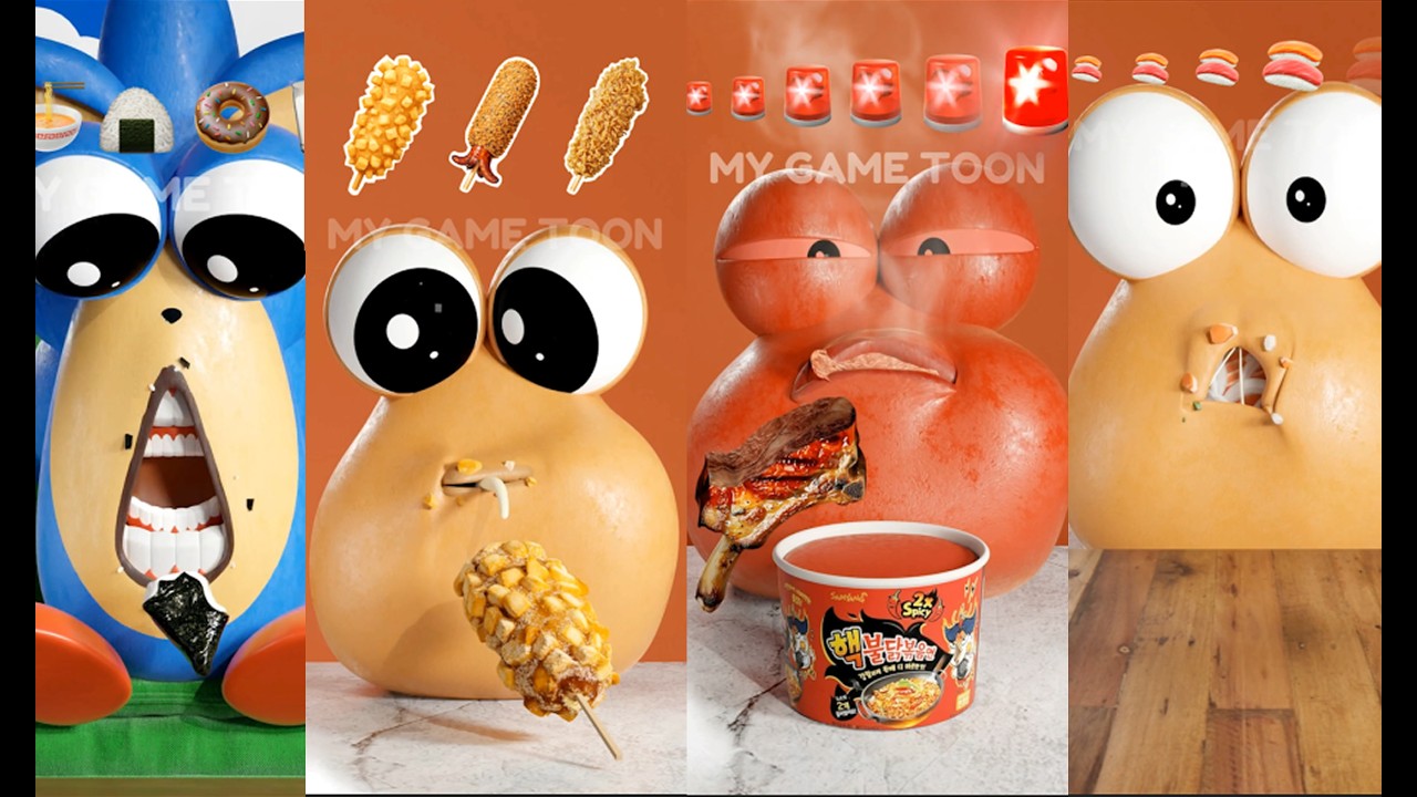 asmr FOR SLEEP EMOJI FOOD CHALLENGE mukbang eating sounds  Compilation #pou #mukbang #asmr