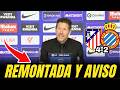 💥 SIMEONE AVISA EN RUEDA DE PRENSA TRAS EL 4-2 Y YA PIENSA EN EL MARTES