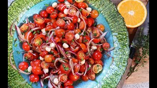 Spectacular Cherry Tomato Salad #MeatFreeMonday | CaribbeanPot.com
