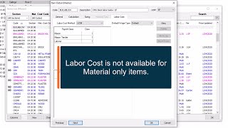 Famous Quick Bid - Item Detail - Labor Cost Profile