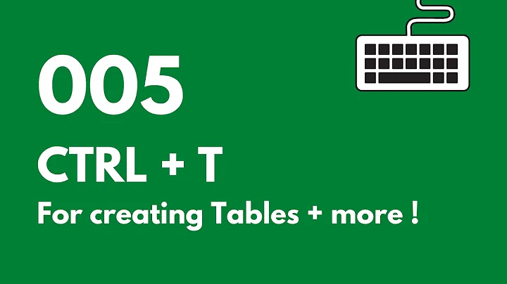 005 Excel Keyboard Shortcuts: CTRL + T