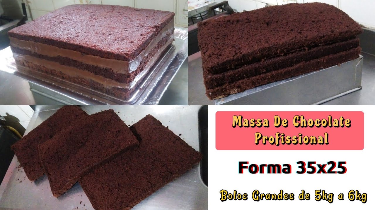 Massa de chocolate profissional | Forma 35x25 | Massa de bolo grande | Bolos de 5kg a 6kg