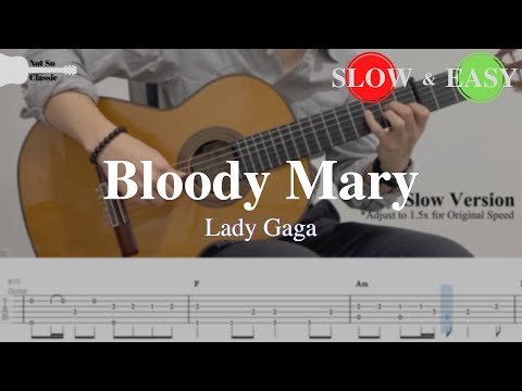Bloody Mary (Sped Up/Tiktok) - Lady Gaga | Fingerstyle Guitar TAB (+ Slow & Easy)