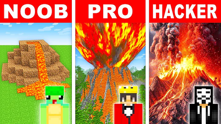NOOB vs PRO: VOLCANO HOUSE Build Challenge in Minecraft