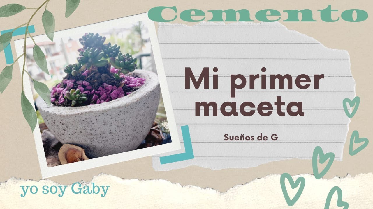 CEMENTO, mi primer maceta, hecha a mano, ideal deco home, rústica, única, fácil y económica