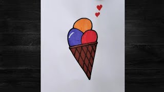 Easy drawing of ice cream step by step?