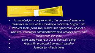 Lemon Glow Ultimate Lightening Treatment Cream 1.7 Oz. / Lemon Glow Ultimate Skin Care Cream.