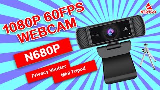 NexiGo N680P 1080P 60FPS Webcam with Microphone and Built-in Privacy Cover