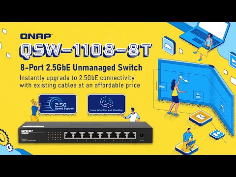 QSW-1108-8T Switch não gerenciado de 8 portas 2.5 GbE: atualize para conectividade de 2.5 GbE com os cabos existentes