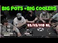 HUGE Pots and Coolers in a $5-$5-$10 Cash Game!