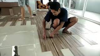 กระเบื้องยาง!วิธีการปูพื้นกระเบื้องยาง!ลายไม้