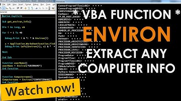 How to get any computer information like Computer Name, User Name, OS, APPData using VBA