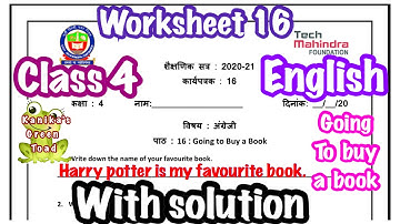 Class 4 English Worksheet 16 Solved Assignment || EDMC CLASS 4 English Week 16 Assignment