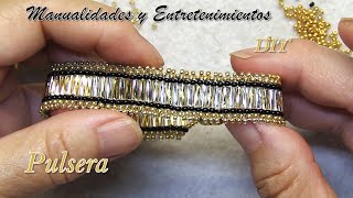 DIY - Pulsera de canutillos dorados y plateados