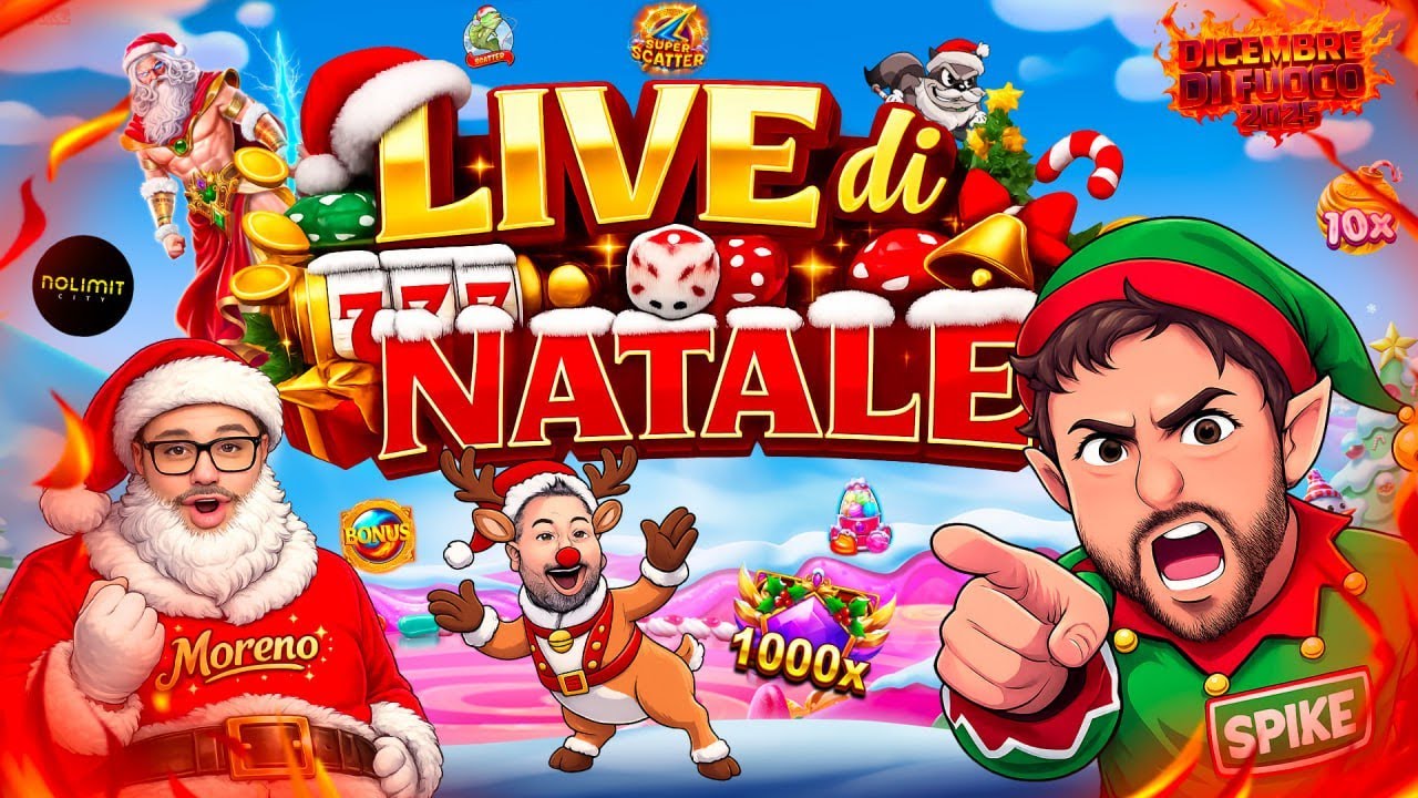 🔴 LIVE DI NATALE 23/12 Parte 1/2 - SPIKE & MORENO SLOT ONLINE ITA