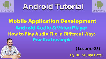 Mobile Application Development-Lecture 28 How to Play audio file from android application.