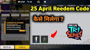 Free Fire Tri Series 25 April Redeem Code||Tri Series Grand Final Redeem Code||Abhinav Gaming