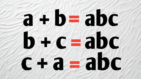 A Nice Algebra Math problem ll Math Olympiad 👇#a, b ,c = ?
