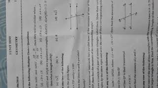 10th new syllabus 1 unit test geometry