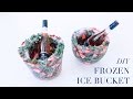 Diy frozen ice bucket add fruit flowers and leaves