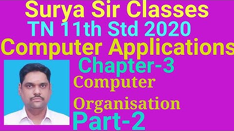 11th std Computer Applications Chapter - 3 Computer Organisation Part-2
