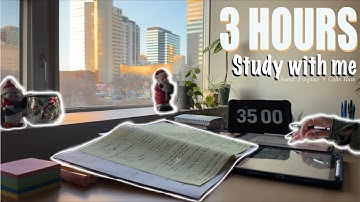 3 HOURS STUDY WITH ME | Pomodoro 50/10, rain 🌧️ fire crackle 🔥, Real time, No music