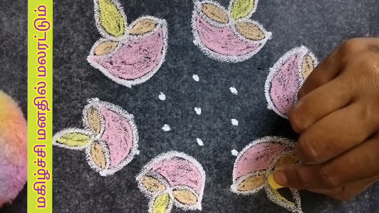 7*4தினசரி எளிய கோலம் / Beginners Daily Kolam/simple kolam (magic kolam art)