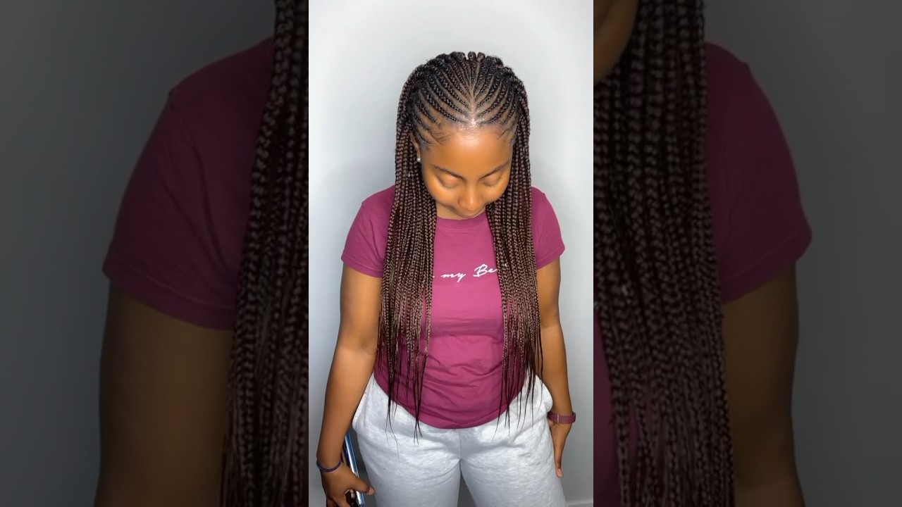 Half single half feed-In braids 