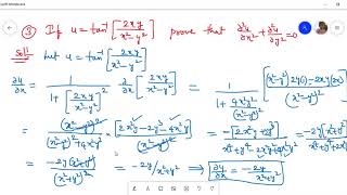 Problems On Partial Differentiation U Log X 2 Y 2 Z 2 U Tan 1 2xy X 2 Y 2 Z F X Ay Q X Ay Youtube