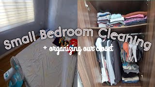 SMALL BEDROOM CLEANING | ORGANIZING OUR CLOSET | CLEANING MOTIVATION | STAY AT HOME MOM