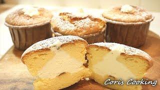 生シフォンシューケーキの作り方☆片手サイズのふわもこレシピ☆fluffy chiffon puff cake｜Coris cooking