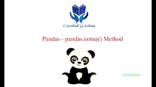 34 - Pandas - pandas.notna() Method