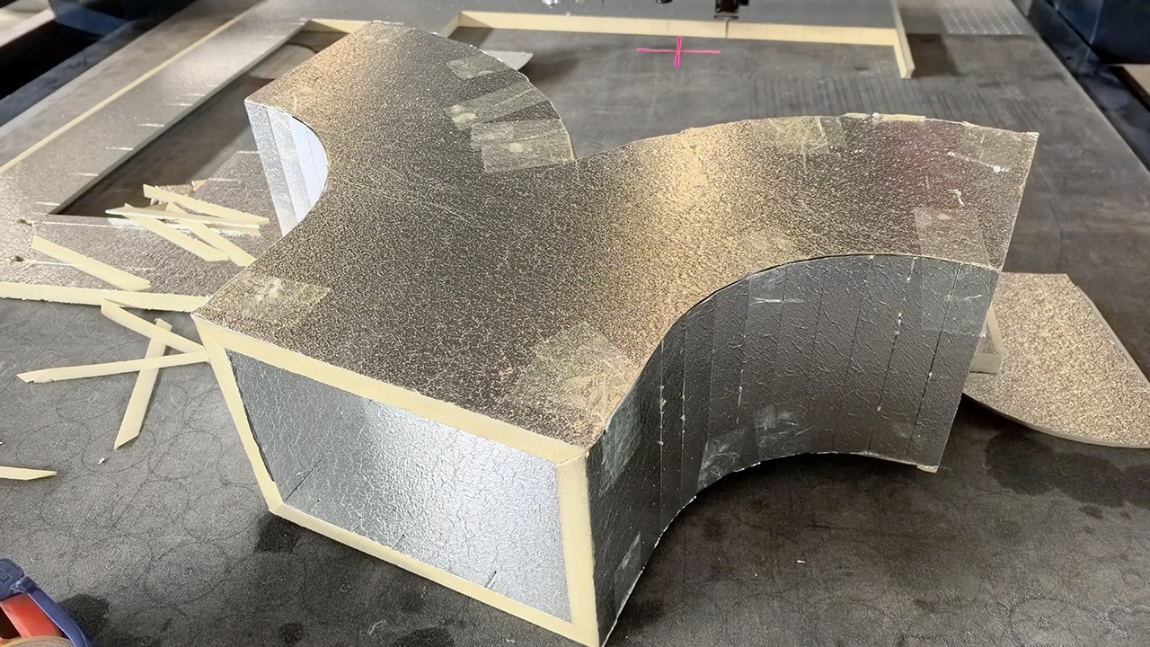 CNC Phenolic Duct Cutting Machine | Tee Duct Fabrication with Multi-Angle Grooving
