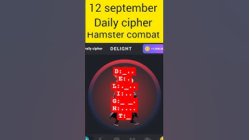 12 September Daily Cipher Hamster Kombat today | 12 Sept Daily Cipher today  Daily Cipher#shorts