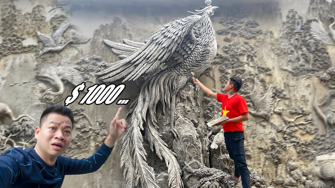 Full Video ... 20 days Crafting a Fire Phoenix with Cement Sand