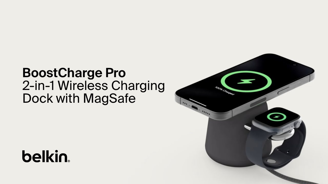 BoostCharge Pro 2-in-1 Wireless Charging Dock with MagSafe 15W 