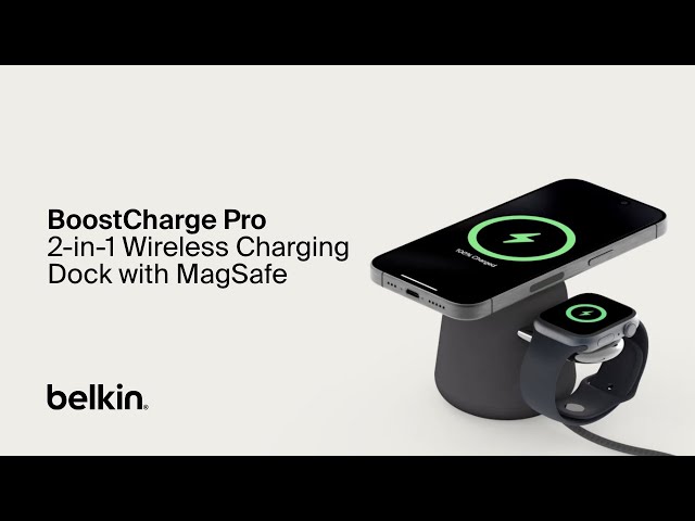 Belkin BOOST CHARGE PRO 2-in-1 Wireless Charger Pad with MagSafe - Black -  Apple