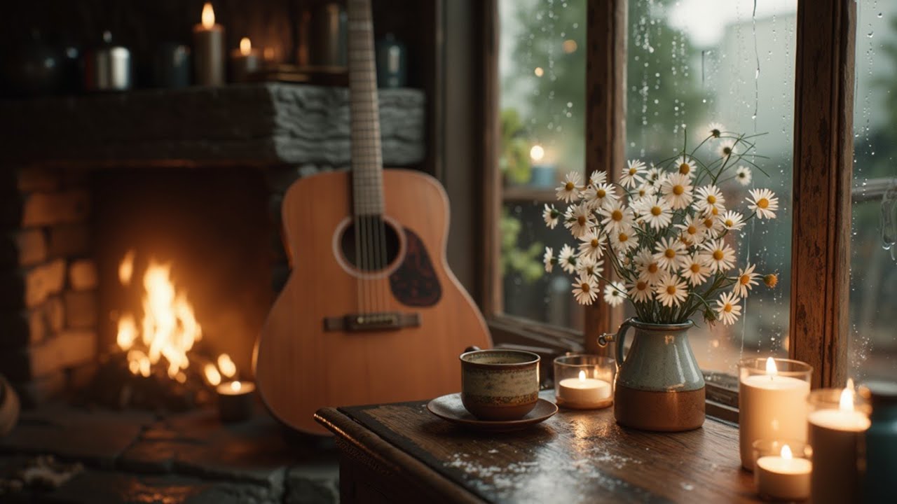 Расслабляющая гитарная музыка и звуки дождя - Акустика для учебы и концентрации