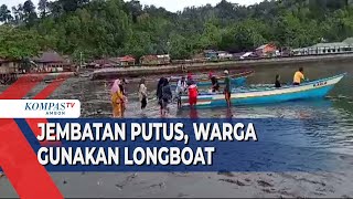 Akses Transportasi Darat Lumpuh, Warga Gunakan Longboat