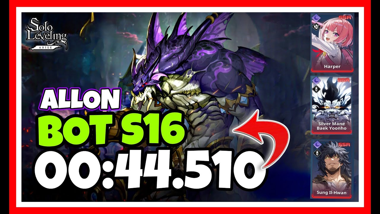 ALLON BATTLEFIELD OF TIME S16 BEST DARK BUILD! INSANE DAMAGE GUIDE! [SOLO LEVELING: ARISE]