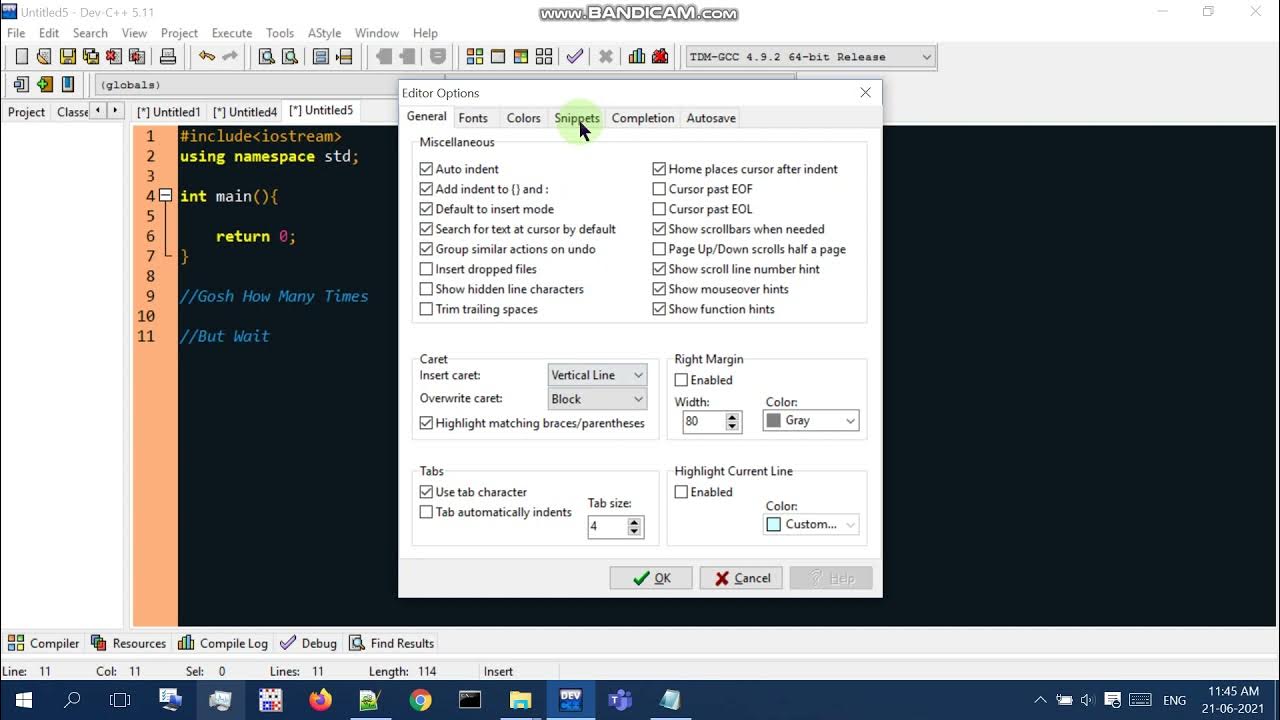 Adding Code Snippet in Dev C++ - YouTube
