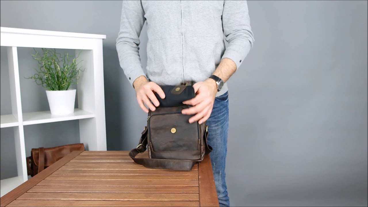 LECONI kleine Umhängetasche Schultertasche Ledertasche Damen Herren Freizeittasche Leder ★ LE3042 ★