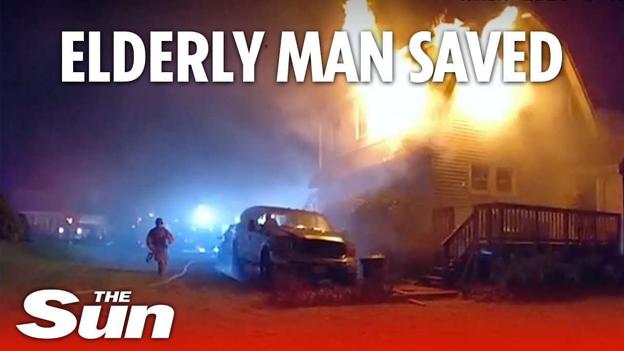 Police rescue elderly man from burning home on Thanksgiving day - YouTube