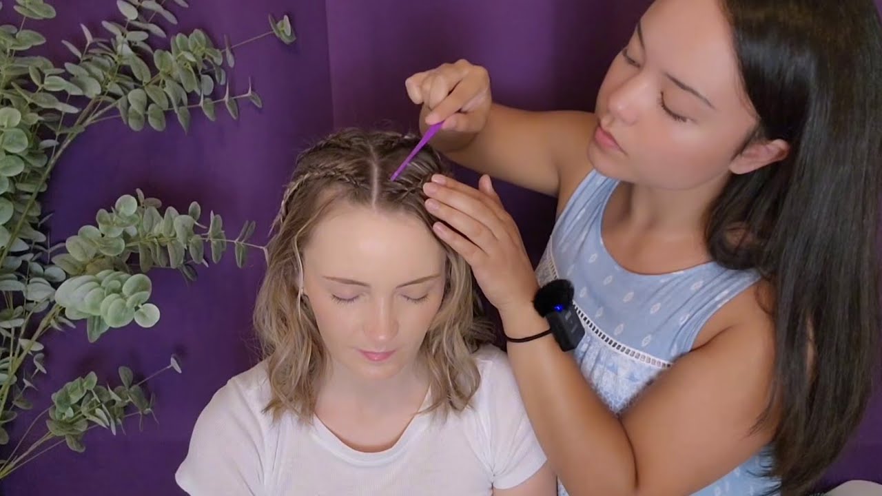 ASMR Perfectionist Boho Braiding Hairstyle With Extended Edition Finishing Touches & Mini combing